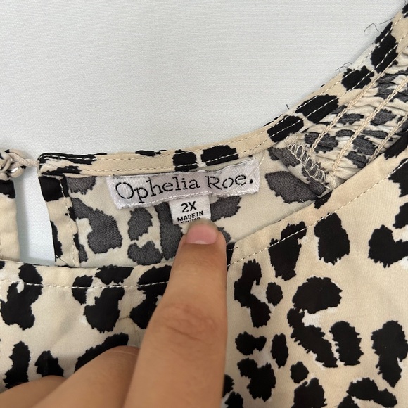 Ophelia Roe Leopard Print Blouse - Size 2X‎ - Picture 4 of 9